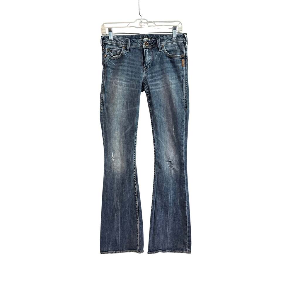 Silver Jeans Co Isabel Bootcut Jeans Womens 27/33 Light Wash Distressed Y2K